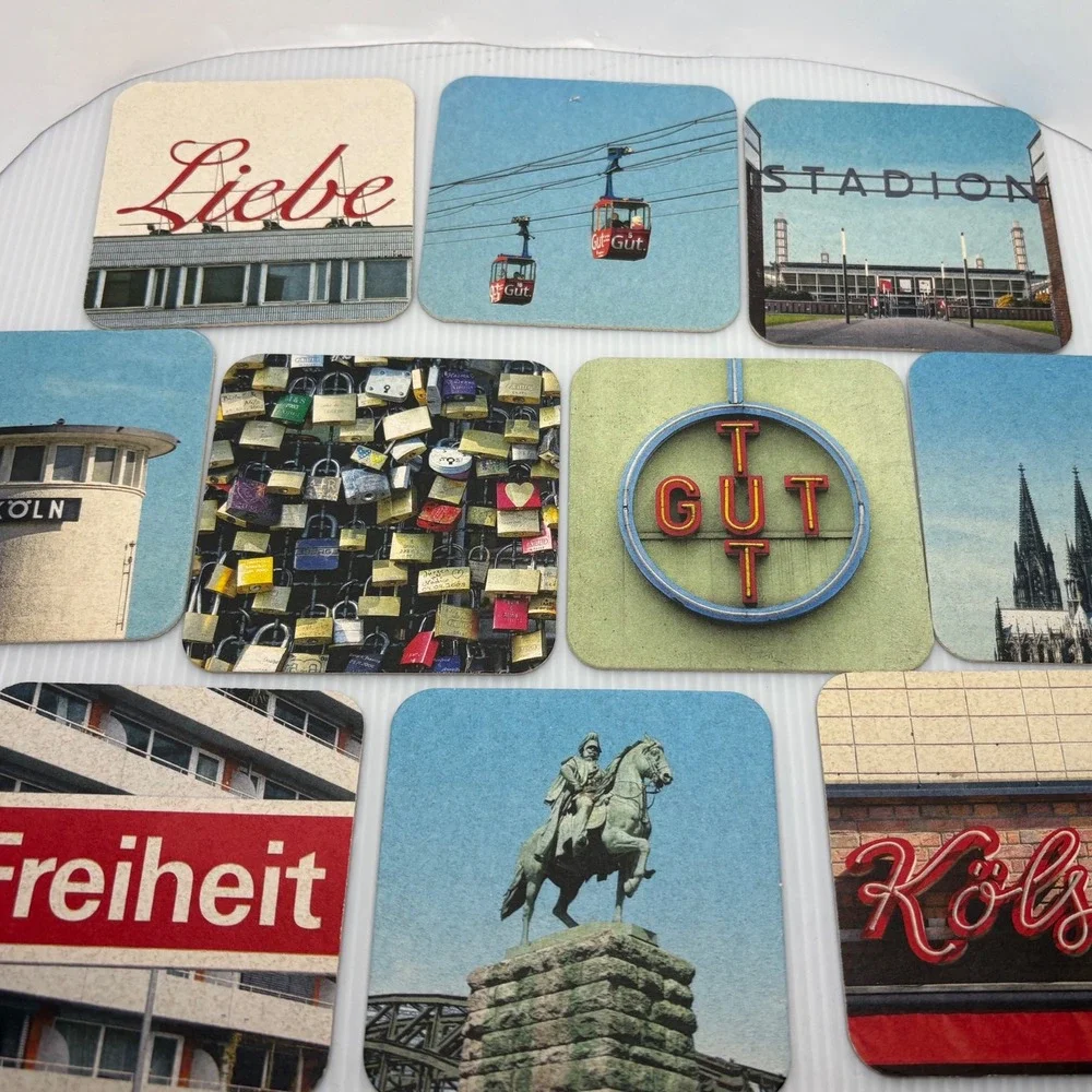 Cologne Germany Souvenir Coasters Set of 10 CardboardCity Views Landmarks Travel